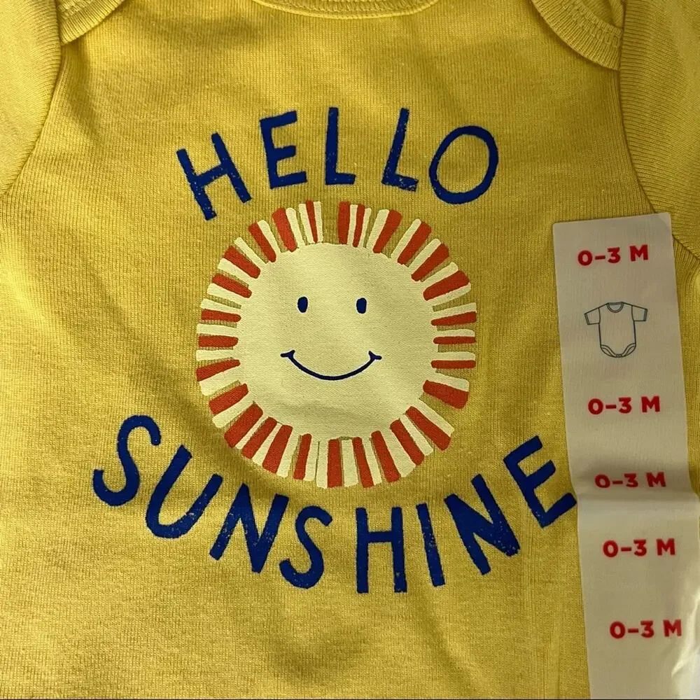 Old Navy Baby Onesie Graphic Hello Sunshine Sz 0-3M